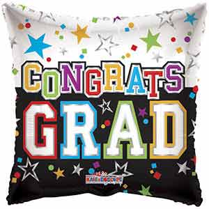 18In Congrats Grad Star & Dots Square Balloon Delivery