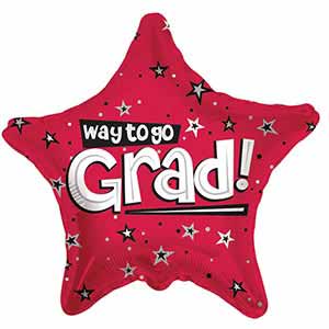 18In Way to Go Grad Stars Red Balloon Delivery