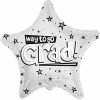 18In Way to Go Grad Stars White Balloon Delivery