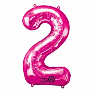 34IN Number 2 Pink Balloon Delivery