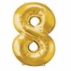 34IN Number 8 Gold Balloon Delivery