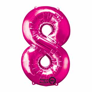 34IN Number 8 Pink Balloon Delivery