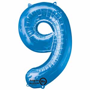 34IN Number 9 Blue Balloon Delivery