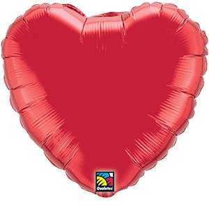 36In Ruby Red Heart Foil Balloon Balloon Delivery