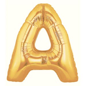 40 inch gold megaloon letter a Balloon Delivery