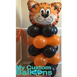 4ft Tall Column Large Tiger Face Balloon Delivery
