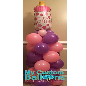 4ft Tall Column Small Baby Bottle 2 Balloon Delivery