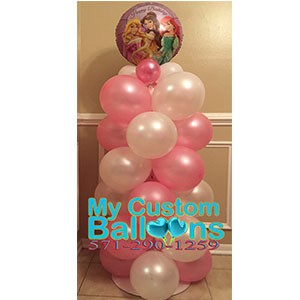 Indoor Balloon Column With Small Foil Topper