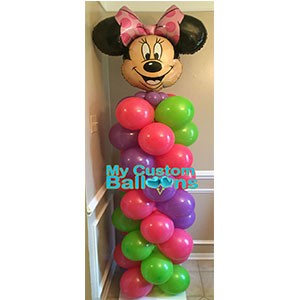 5Ft Tall Minni Face Column Balloon Delivery
