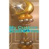 5ft Crescent Moon Roman Pillar Swirl Center 1 Balloon Delivery