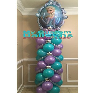 6ft Column Frozen  Elsa with Stars 1 Balloon Delivery