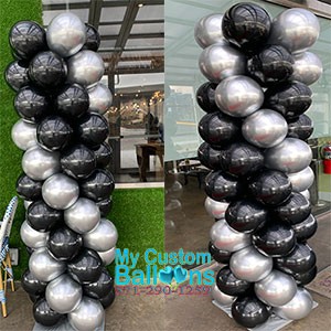7ft Chrome Columns Balloon Delivery