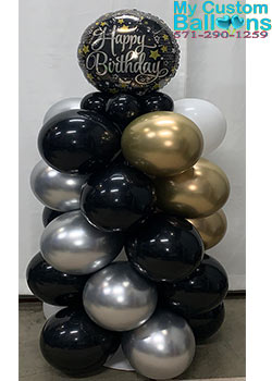 US Art Balloons - Balloon Column with a maylar balloon number