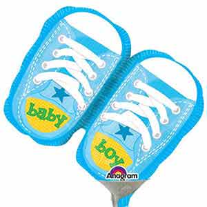 14In Baby Boy Blue Sneakers Shaped Balloon Balloon Delivery