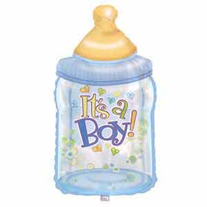 14In Baby Boy Bottle Foil Shaped Balloon Balloon Delivery