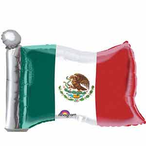 14In Mexican Flag Foil Balloon Balloon Delivery