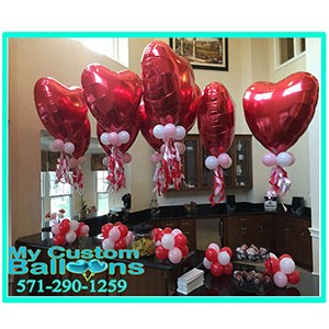 36In Heart with Curls CP1 Balloon Delivery