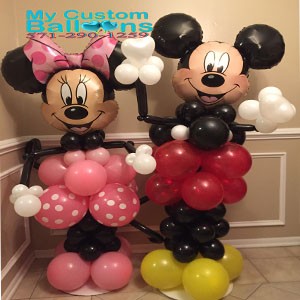 Mickey & Minnie Mouse Sculptures Deal 1 Balloon Delivery