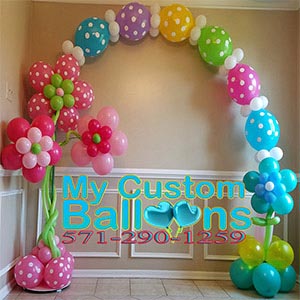 My Custom Balloons  Linking Balloon Arch And Flower Balloon Display
