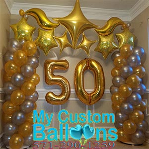 Custom Balloon Arch Curves Stars and Numbers