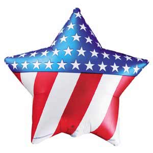 Patriotic 18" Flag July 4th Stars Stripes USA America Foil Mylar Party Balloons 
