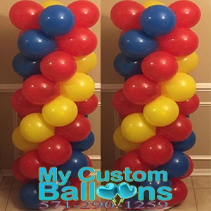 5ft tall balloon column 3 colors Balloon Delivery