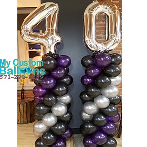 9ft tall Balloon Column numbers Balloon Delivery