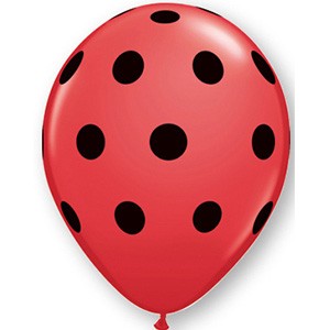 12In Red and Black Polka Dot Balloon Delivery