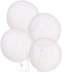 Helium filled latex balloons