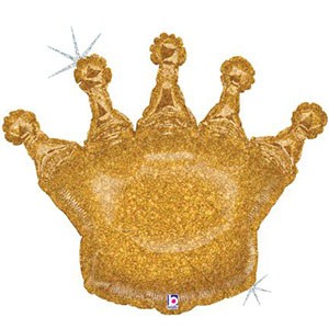 36in Glittering Gold Crown Balloon Delivery
