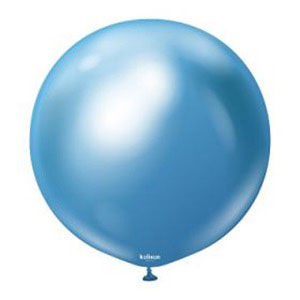24In Mirror Blue Round latex Balloon