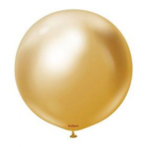24In Gold Chrome Round latex Balloon
