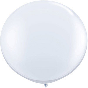 24in White Latex Balloon Helium Filled