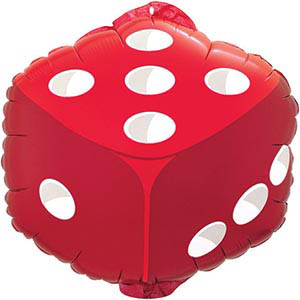 18in Red Dice Balloon Delivery