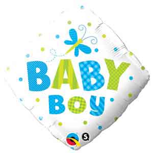 18In Baby Boy Dots & Butterfly Balloon Delivery