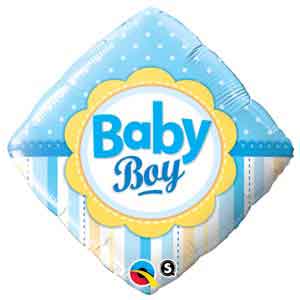 18In Baby Boy Dots & Stripes Balloon Delivery