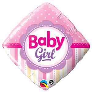 18In Baby Girl Dots & Stripes Balloon Delivery