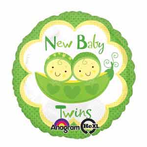 18In New Baby Twins Balloon Delivery