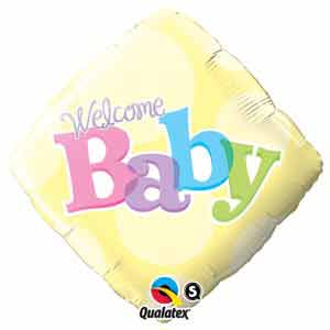 18In Welcome Baby Yellow Dots Balloon Delivery