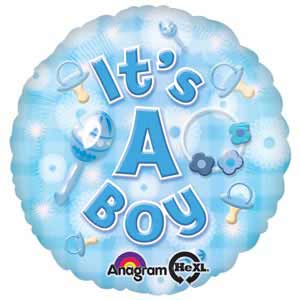 18in Its A Boy Rattle Balloon Delivery