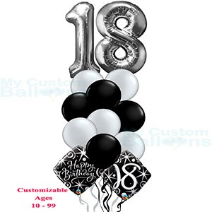 foto terugbetaling Namens Happy 18th Birthday Balloon Bouquet large balloon numbers – My Custom  Balloons