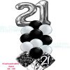 Happy 21st Birthday Balloon Bouquet large balloon numbers Balloon Delivery