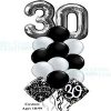 Happy 30th Birthday Balloon Bouquet large balloon numbers Balloon Delivery