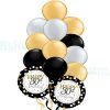 Happy 30th Gold Birthday Balloon Bouquet 11 latex and 2 foil balloons Balloon Delivery