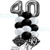 Happy 40th Birthday Balloon Bouquet large balloon numbers Balloon Delivery