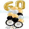 Happy 60th Birthday Balloon Bouquet Gold Large Balloon Numbers Balloon Delivery