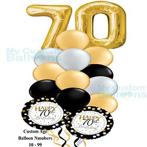 FOIL BALLOON DISPLAY TABLE CENTREPIECE DECORATION AGE 70-70TH  BIRTHDAY 
