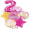 Happy 2nd Birthday Girl Bubble Balloon Bouquet 1 Large Pink Number Balloon Delivery