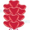 Dozen Red Hearts Foil Balloon Bouquet Balloon Delivery