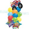 Happy Birthday Monster Truck Balloon Bouquet 9 latex 2 HB foil Balloons Balloon Delivery